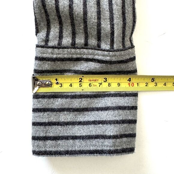 DEREK LAM 10 CROSBY Striped Tie Waist Mini Shirt Dress Long Slv Grey $395 - Picture 11 of 13